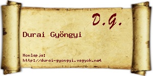 Durai Gyöngyi névjegykártya